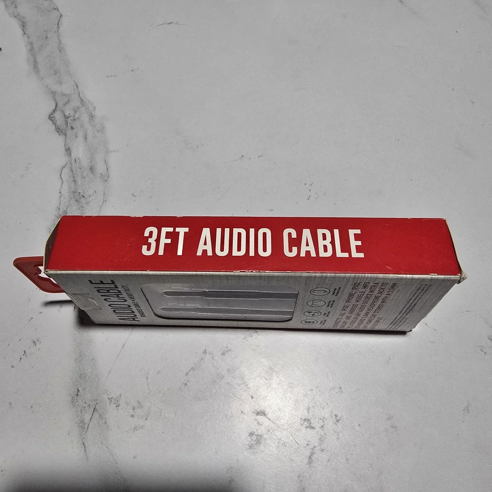 Luxshare Audio Cable, 3ft. Heavy Duty Braided Cable, (AUX3BR001) Red, Brand New